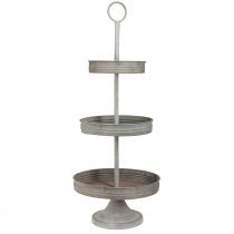 daiktų Vintage etagere metalinis pilkas 3 pakopų Ø30.5cm H78cm