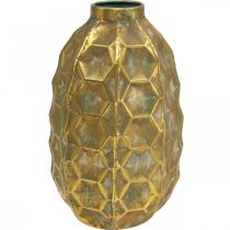 Vintažinė vaza auksinė gėlių vaza korio išvaizda Ø23cm H39cm