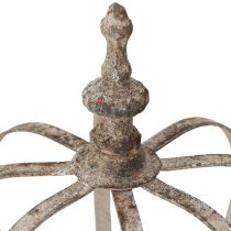 daiktų Metalinis vintage žibinto karūna su pilku stiklu Ø14cm H18,5cm