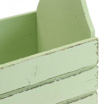 Vintažinė gėlių dėžutė medinė vazonėlis žalias 28×14×31cm