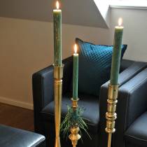 daiktų Vintage stiliaus žvakių laikiklis žalvario spalvos metalas Ø12,5cm H49cm