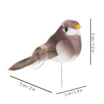 daiktų Dekoratyviniai paukščiai, dirbtinė namų dekoracija, pavasario proga, su spalvingais plunksnų apnašomis, pagaminti iš plastiko, 5 cm, 18 dalių