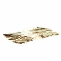 daiktų Pavasario puošmenos paukšteliai su pagaliu medžiu asorti H10,5cm 12 vnt