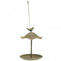 Paukščių vonia pakabinama metalinė paukščių vonia sodo senovinė išvaizda H28cm