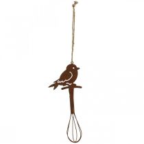 Kabanti dekoracija patina dekoracija paukštis vintažinė apdaila metalas 28cm