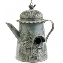 Dekoratyvinis vintažinis paukščių namelis, metalinis dekoratyvinis ąsotis, skirtas pakabinti H28,5 cm