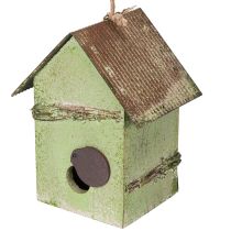 daiktų Paukščių namelis su gėlių dekoracijomis, romantiška kaimo namo puošmena, 19 cm