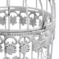 Deco Aviary Shabby White Bird Cage Metalinė apdaila Ø10cm H17cm