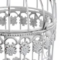 daiktų Deco Aviary Shabby White Bird Cage Metalinė apdaila Ø10cm H17cm