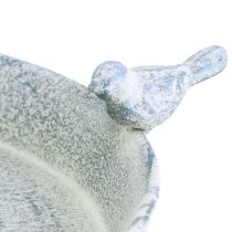 daiktų Paukščių vonelės metalinė dekoracija Širdelė Balta Mėlyna Kabantis Ø21,5cm