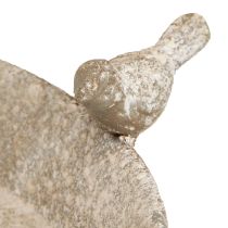 daiktų Metalinė paukščių vonelė su širdele senoviniam pakabinimui Ø21,5cm