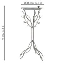 daiktų Dekoratyvinė paukščių girdykla su subtiliu lapų raštu vintažinio stiliaus, 74 cm