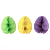daiktų Koriniai margučiai Velykinis popierius stovi žaliai geltonai violetiniai 20cm 3vnt