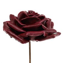 Vaškinė rožė tamsiai raudona Ø10cm 6vnt