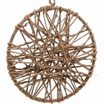 Sienų apdaila boho stiliaus, dekoratyvinė žiedinė džiuto juostelė Ø23cm 5vnt