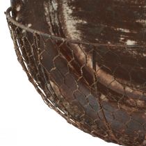 daiktų Sienų apdaila metalinis dekoratyvinis krepšelis rūdžių dekoratyvinė keptuvė ruda H58cm