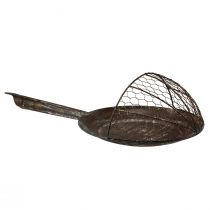 daiktų Sienų apdaila metalinis dekoratyvinis krepšelis rūdžių dekoratyvinė keptuvė ruda H58cm