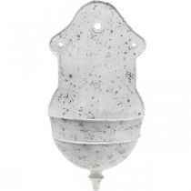 daiktų Shabby Chic sieninis dubuo, metalinis pusiau apvalus baltas 24 cm × 10 cm × 47 cm