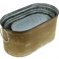daiktų Komplektas Planter Metal Tub Vintage Retro L22.5cm/27cm/31cm
