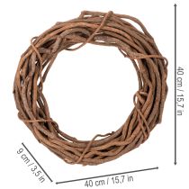 daiktų Natūralus gluosnio vainikas kaip amatų vainikas floristikai, 40 cm