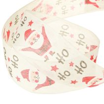 daiktų Kalėdinė juostelė su Kalėdų Senelio medvilninio kaspino kremu 40mm 15m