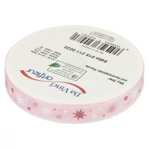 daiktų Kaspinas Kalėdų dovanų kaspinas rožinis žvaigždžių raštas 15mm 20m