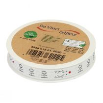 daiktų Dovanų juostelė Kalėdinė kalėdinė juostelė Hohoho balta 15mm 20m