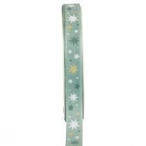 daiktų Kaspinas kalėdinis, dovanų kaspinas mėlynas žvaigždės raštas 15mm 20m