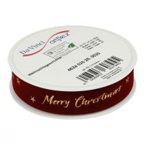 daiktų Dovanų juostelė Kalėdinė juostelė raudona aksominė juostelė 25mm 20m