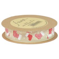 daiktų Kalėdinė juostelė batai smėlio spalvos raudona dovanų juostelė 25mm 15m