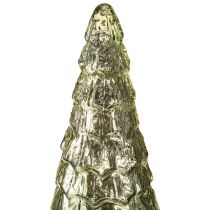 daiktų Kalėdų eglutė su LED apšvietimu, vintažinio žalio aukso spalvos, 38 cm