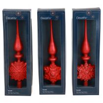 daiktų Kalėdų eglutės antgalis raudonas Kalėdų eglutės viršaus stiklas H34cm 1 vnt