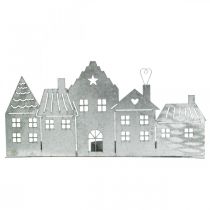 daiktų Kalėdų dekoravimo nameliai, arbatinės žvakidės laikiklis metalinis sidabras 25cm