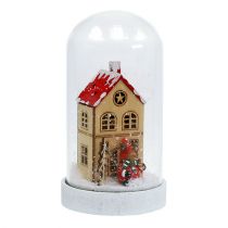 daiktų Kalėdų dekoravimo namelis su stikliniu varpeliu Ø9cm H16,5cm