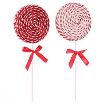 daiktų Kalėdų puošmena Red White Lolly Foam Lollipop H36cm 2vnt