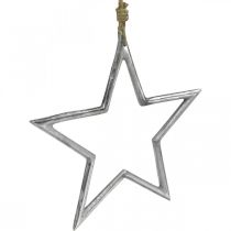 Kalėdų puošmena žvaigždė, advento puošmena, žvaigždžių pakabukas sidabrinis P24,5cm