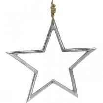 Kalėdų puošmena žvaigždė, advento puošmena, žvaigždžių pakabukas sidabrinis P24,5cm