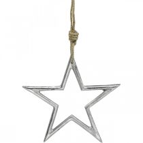Kalėdų puošmena žvaigždė, advento puošmena, žvaigždžių pakabukas sidabrinis P15,5cm