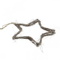 daiktų Kalėdinė puošmena žvaigždžių langų puošmena skalbta balta guoba Ø40cm 2vnt