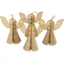 daiktų Popierinis angelas Kalėdinis angelas papuošimas popierinis kremas H12cm 4 vnt