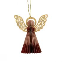daiktų Popierinis angelas Kalėdų angelas dekoracija vynas raudonas rožinis H12cm 4vnt