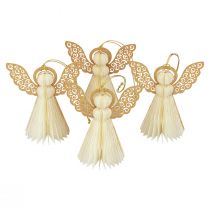 daiktų Popierinis angelas Kalėdinis angelas dekoravimo popierius baltas H12cm 4 vnt