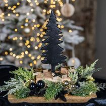 Kalėdų puošmena Kalėdų eglutė medinė metalinė stalo puošmena H22cm