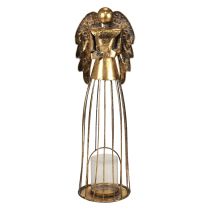 Kalėdų angelas Kalėdų, žvakidės metalinės auksinės antikvarinės išvaizdos 52cm