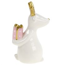 Kalėdinė figūrėlė šiaurės elnio balta 11cm, 12cm 2vnt