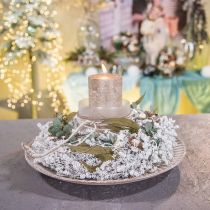 daiktų Kalėdinis vainikas baltas džiovintų gėlių vainikas lininis Ø34cm