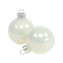 daiktų Kalėdinis rutulys Ø4cm baltas blizgus 24 vnt