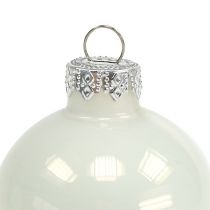 daiktų Kalėdinis rutulys Ø4cm baltas blizgus 24 vnt