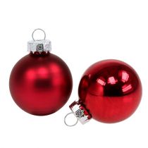 daiktų Kalėdinis rutulys Ø4cm raudonas blizgus/matinis 24 vnt
