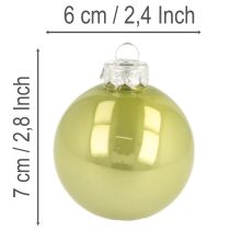daiktų Kalėdinių eglutės žaisliukų rinkinys, spalvingi kalėdiniai žaisliukai, blizgūs, 60 mm, 24 dalys